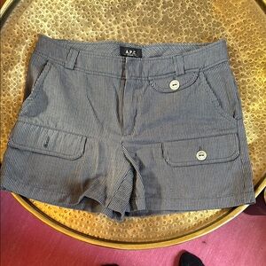 A.P.C. Women's Striped Blue Shorts